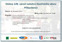 Oslavy 120. výročí založení hasičského sboru Přibyslavice